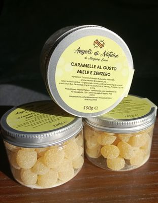 Caramelle drops gusto ZENZERO, barattolo da 100 g