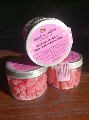 Gelatine MINI gusto MORA E MELOGRANO, barattolo da 100 g