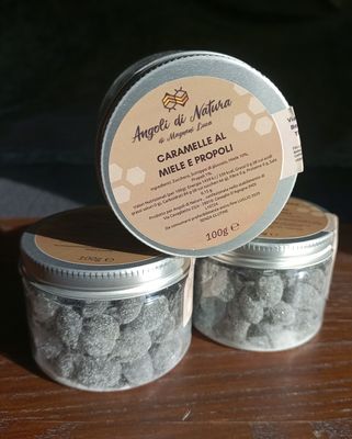 Caramelle drops gusto PROPOLI, barattolo da 100 g