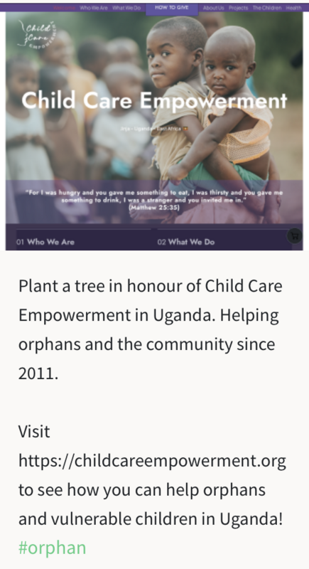 Plant a tree in Uganda with your donation of $50