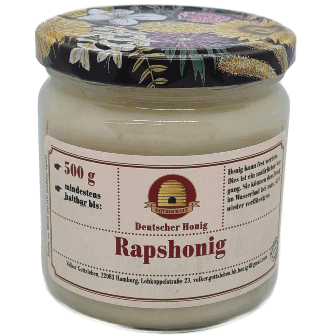 Rapshonig, 500g Glas