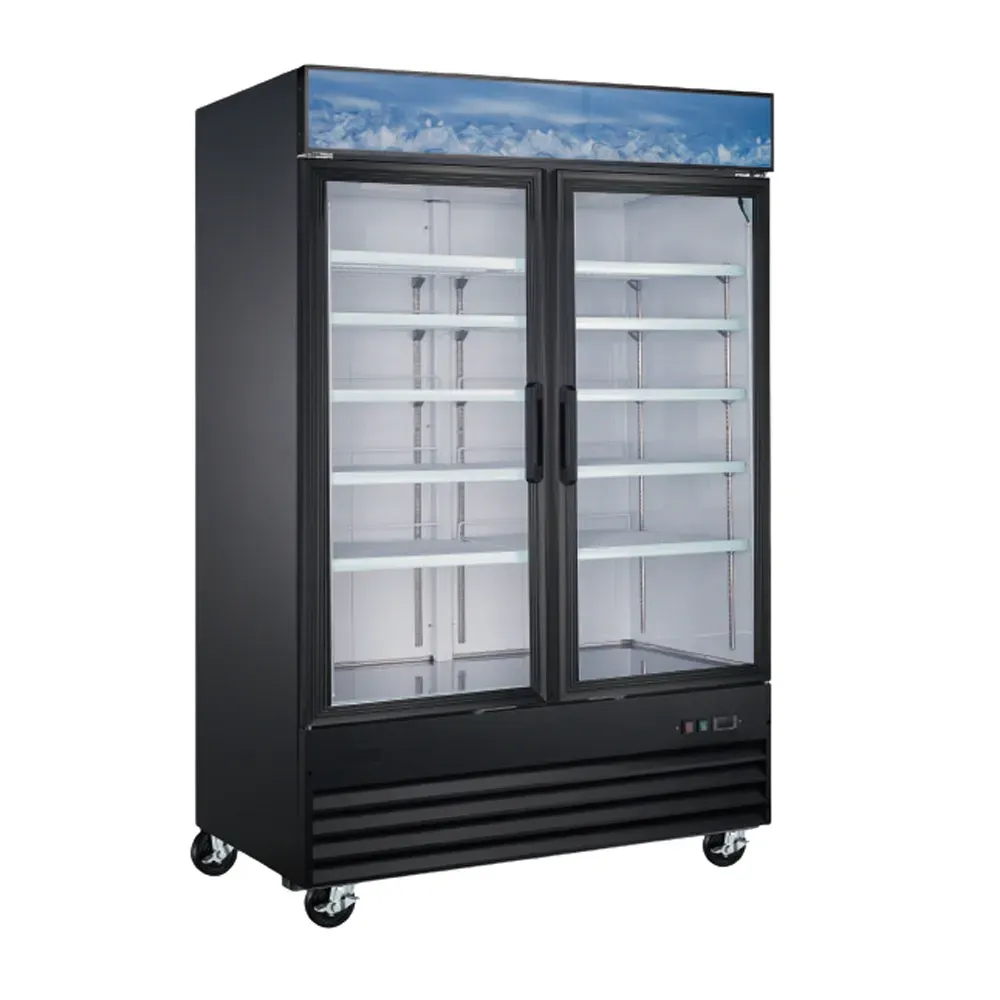 INTERNATIONAL Refrigerador Vertical Dos Puertas de Vidrio INT/RV-2PV-AI