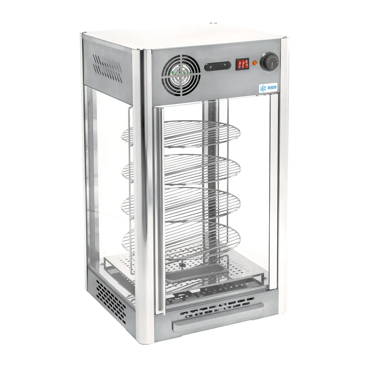 MIGSA Exhibidor y Calentador de Pizza de 35cm de diámetro. RTR-108L
