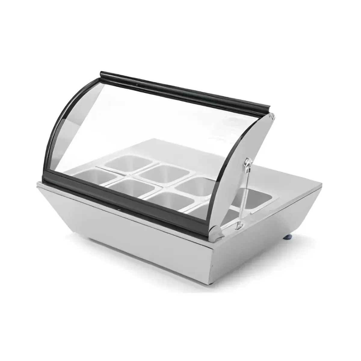 MIGSA Base Caliente Eléctrica de 8 Insertos de Sobre Mesa con Tapa. RTR-67L