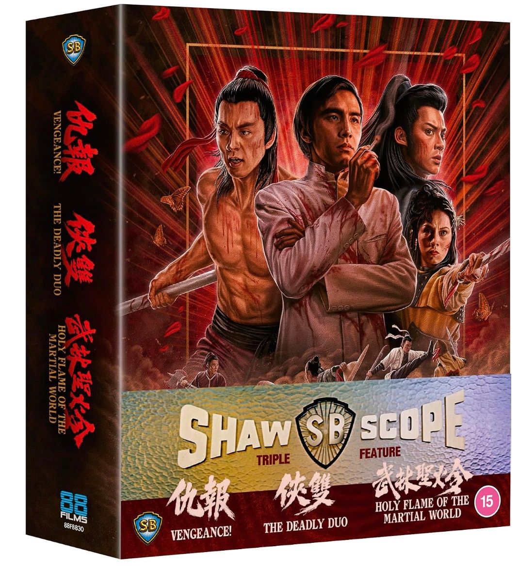 Shawscope Triple Feature – Vengeance / The Deadly Duo / Holy Flame of the Martial World (Region B) Blu-ray ***Preorder*** DATE TBA