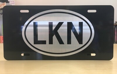 LKN Oval License Plate