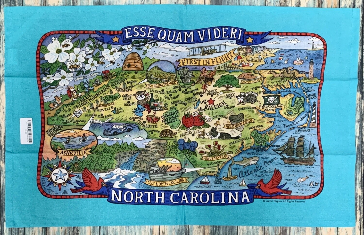 Poster Towel North Carolina Map