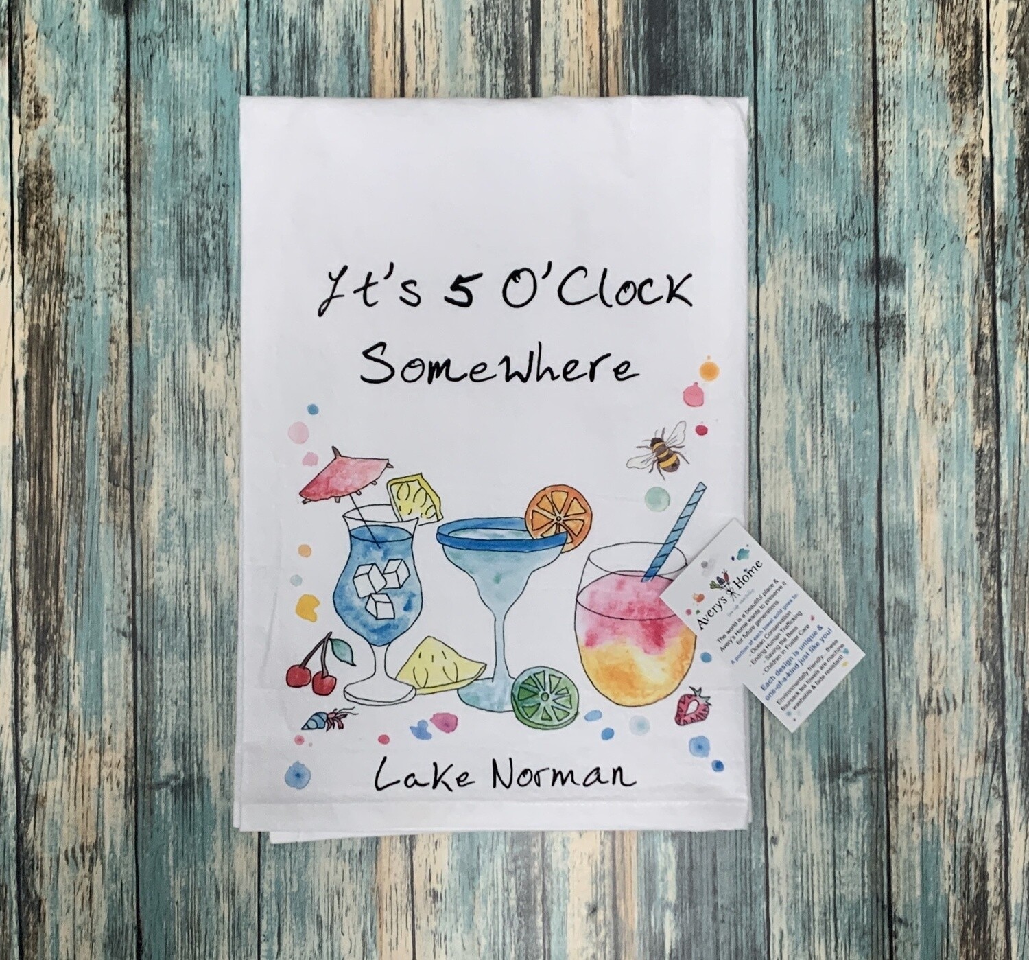 Flour Sack  Kitchen Towels, Design: 5 O&#39;Clock