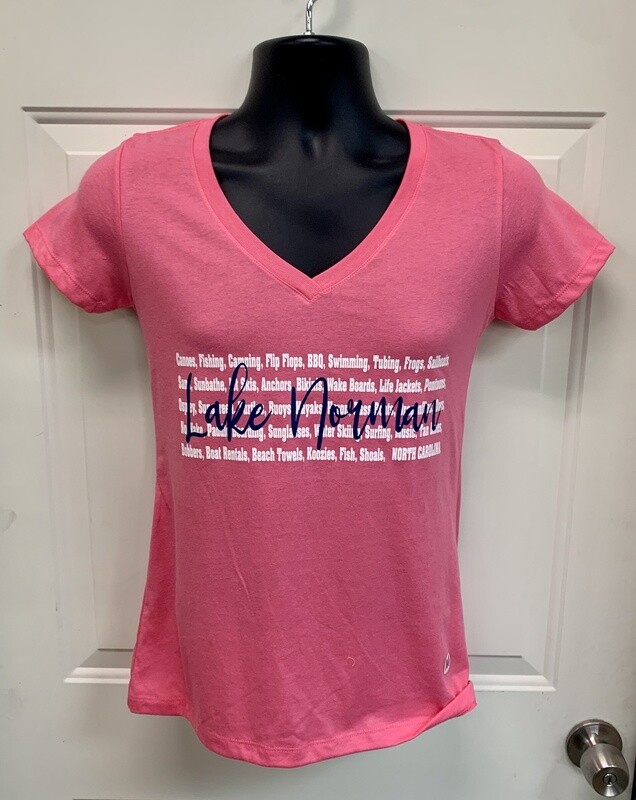 LKN Lake Words Ladies, Colour: Hot Pink, Size: XSmall