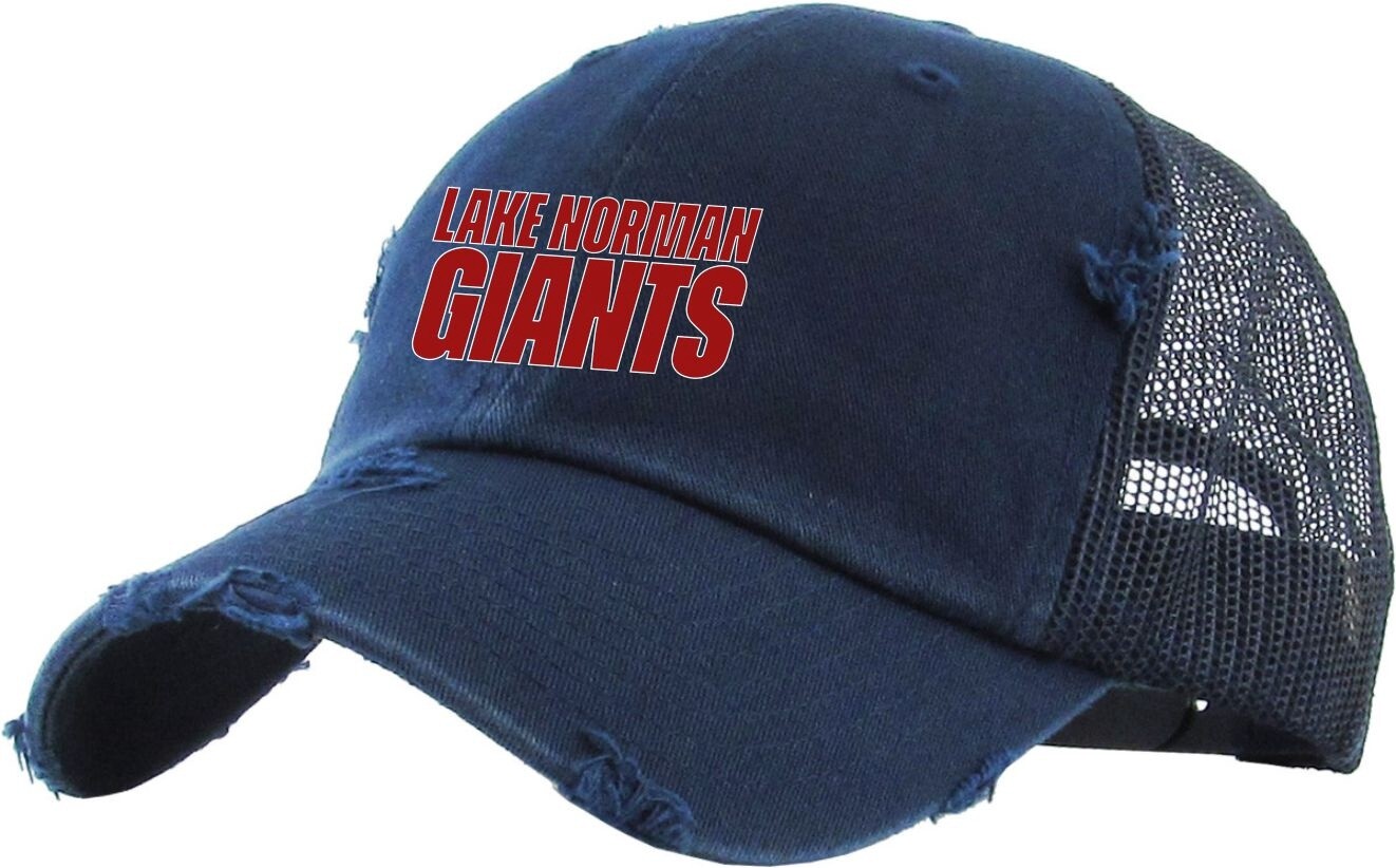 Premium Distressed Trucker Cap, Colour: Navy, Fit: Regular
