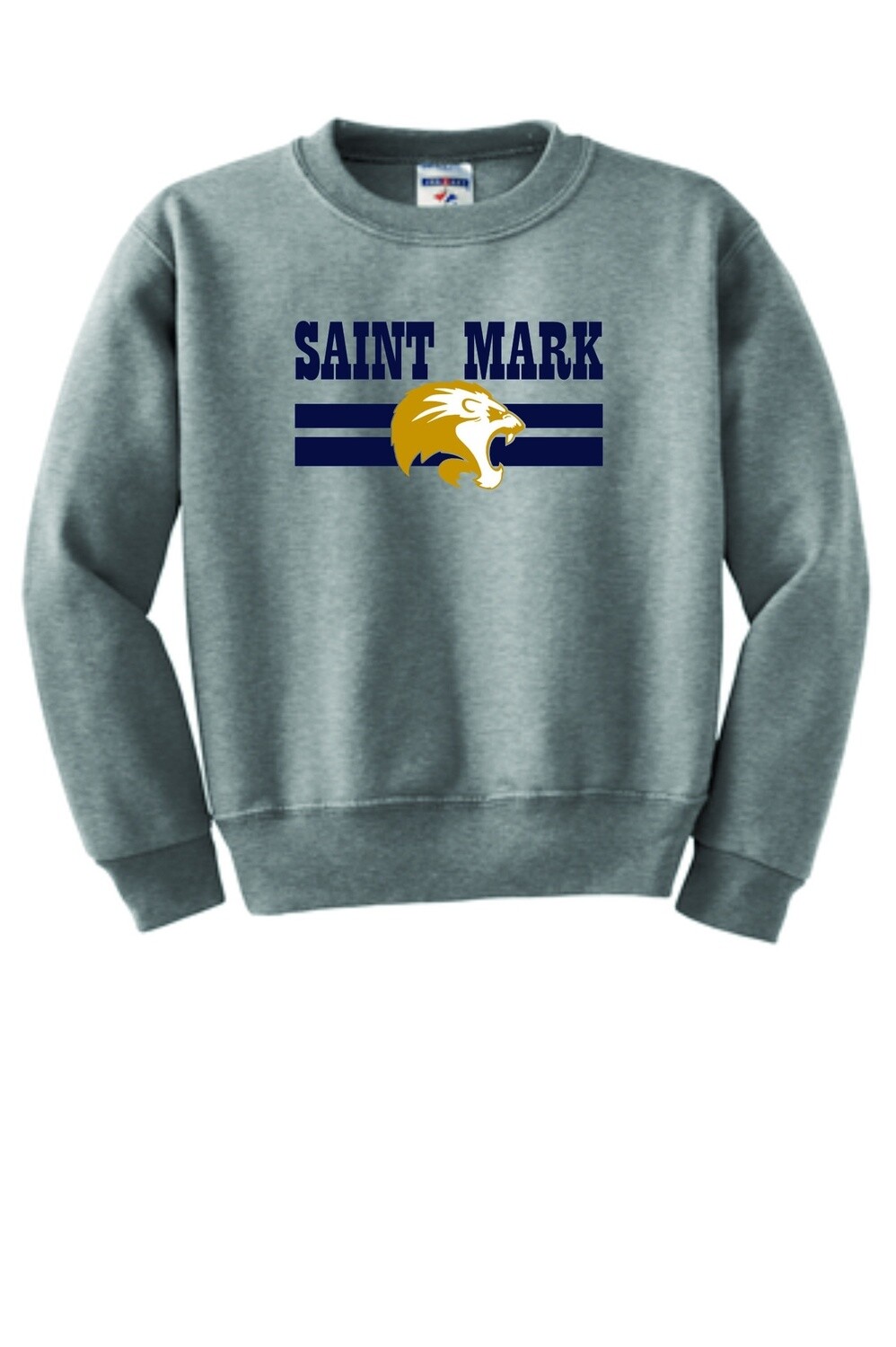 St. Mark Youth Crewneck Sweatshirt, Size: Small-562B, Colour: Oxford Grey