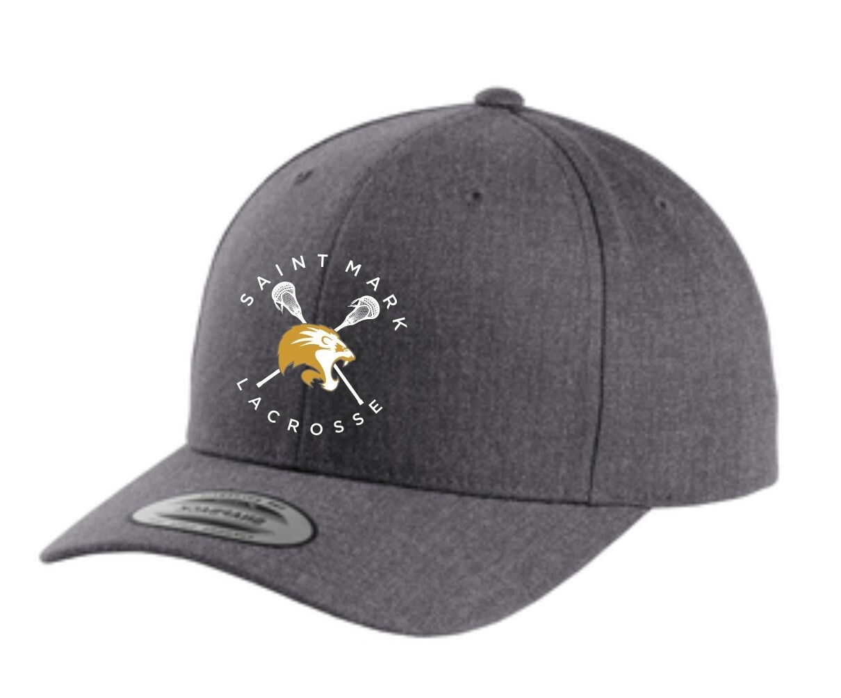 Saint Mark Lacrosse Snapback Cap, Design: Circle Logo, Colour: Drk. Heath. Gry - STC43