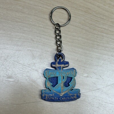 Lake Norman Wood Keychain, Design: Anchor