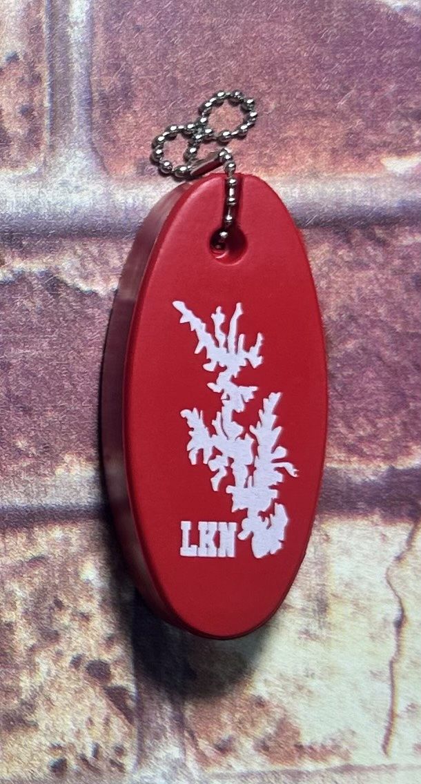 Oval Soft Floating Keychain Red
