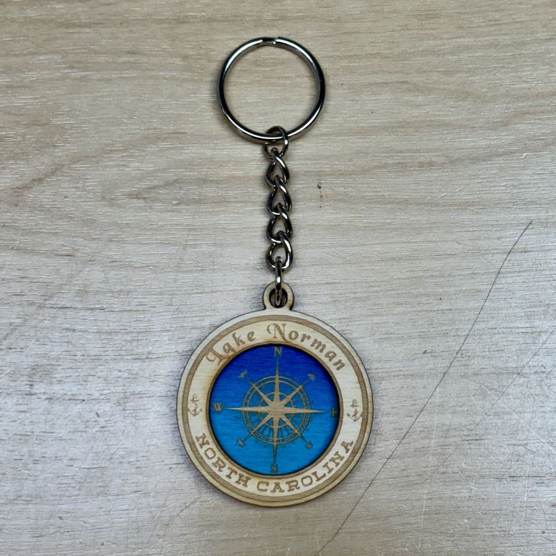 Lake Norman Wood Keychain
