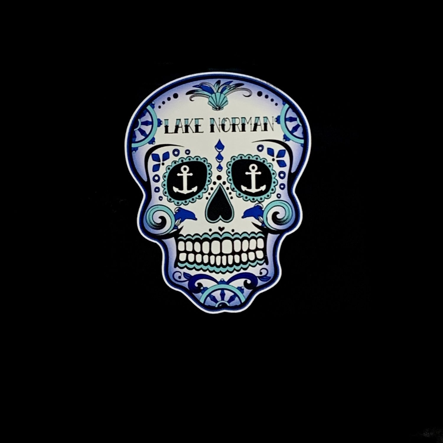Blue Nautical Sugar Skull