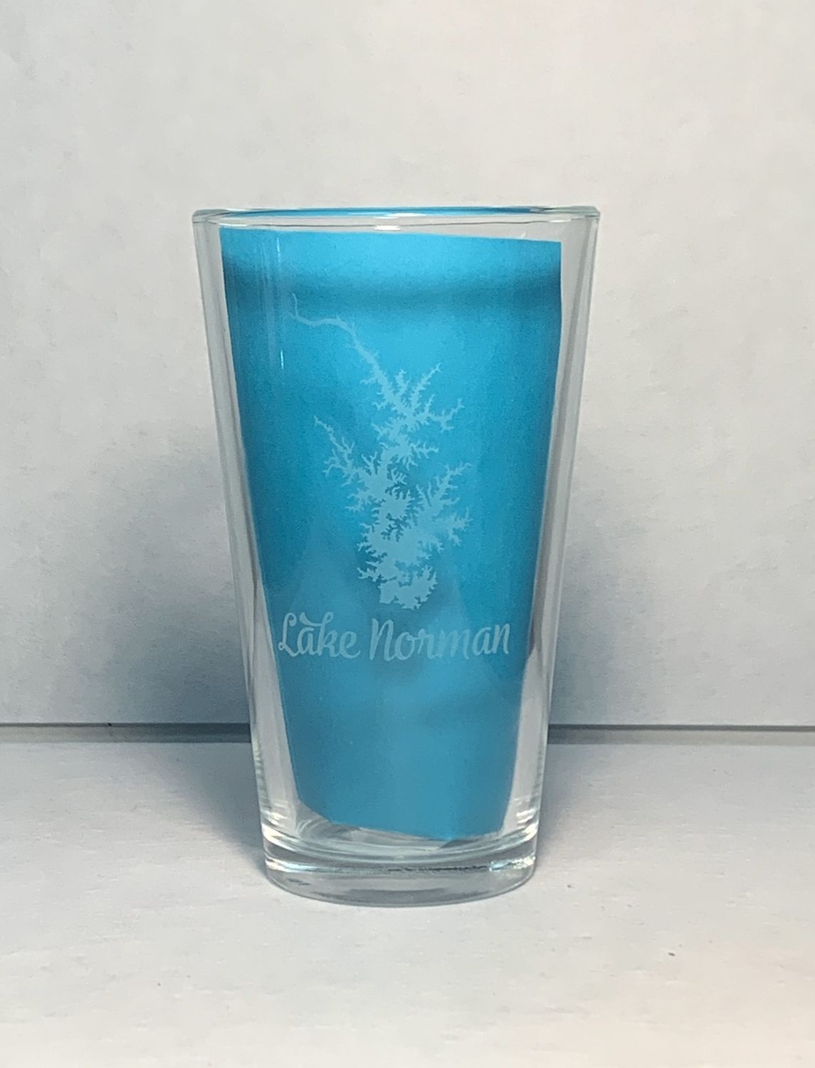 16 Oz Pint Glass, Lake Norman Map
