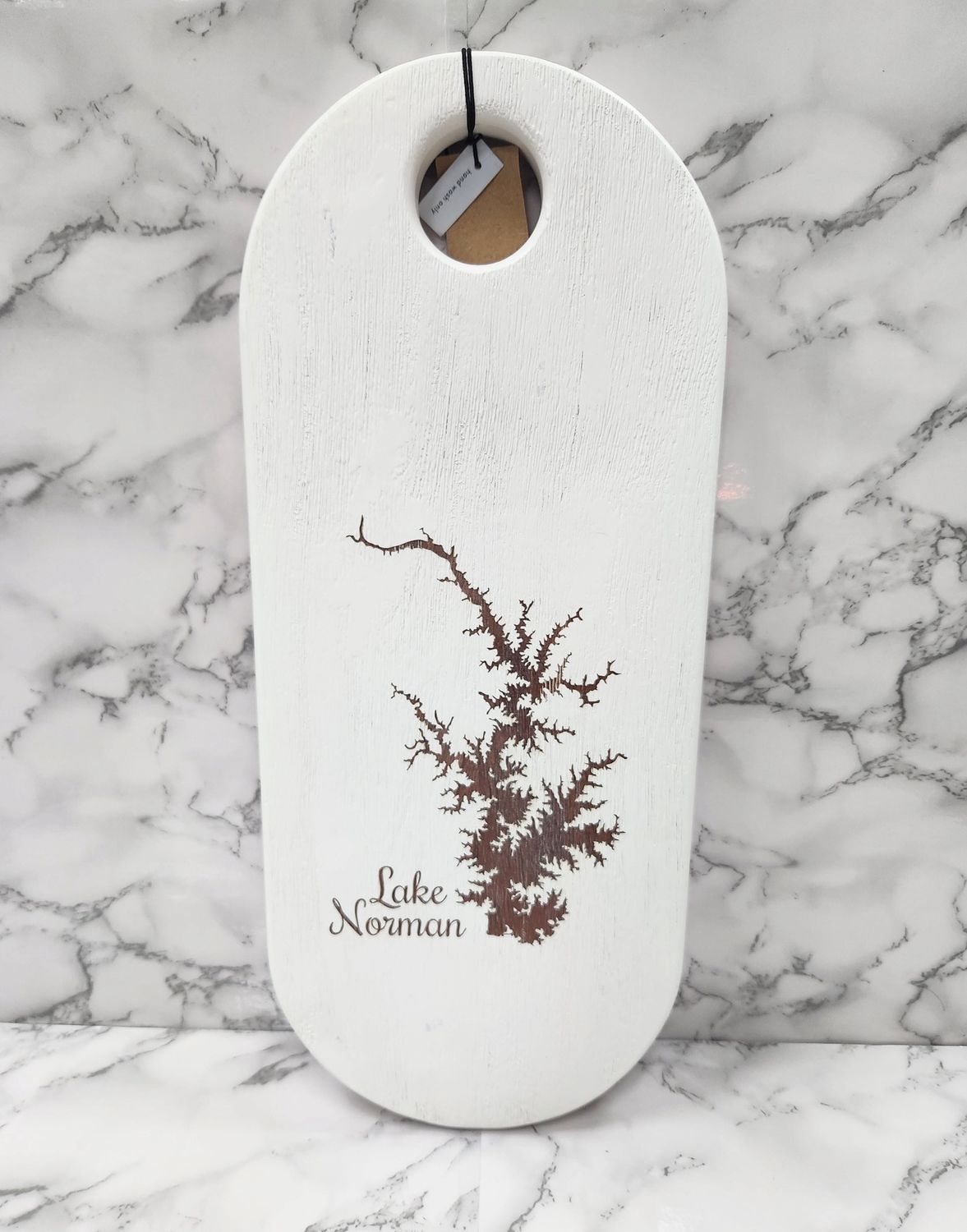 Acacia Wood Cutting Board, White Map