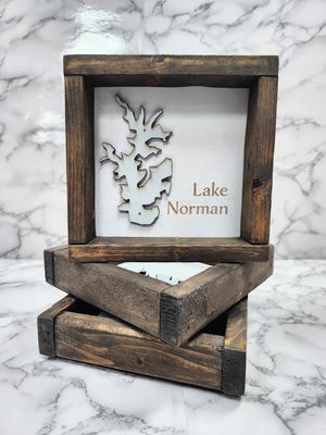 7X7 Framed Lake