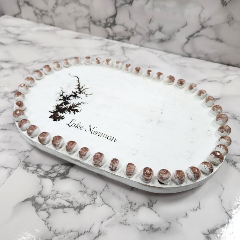 White Raised Bead Board Tray