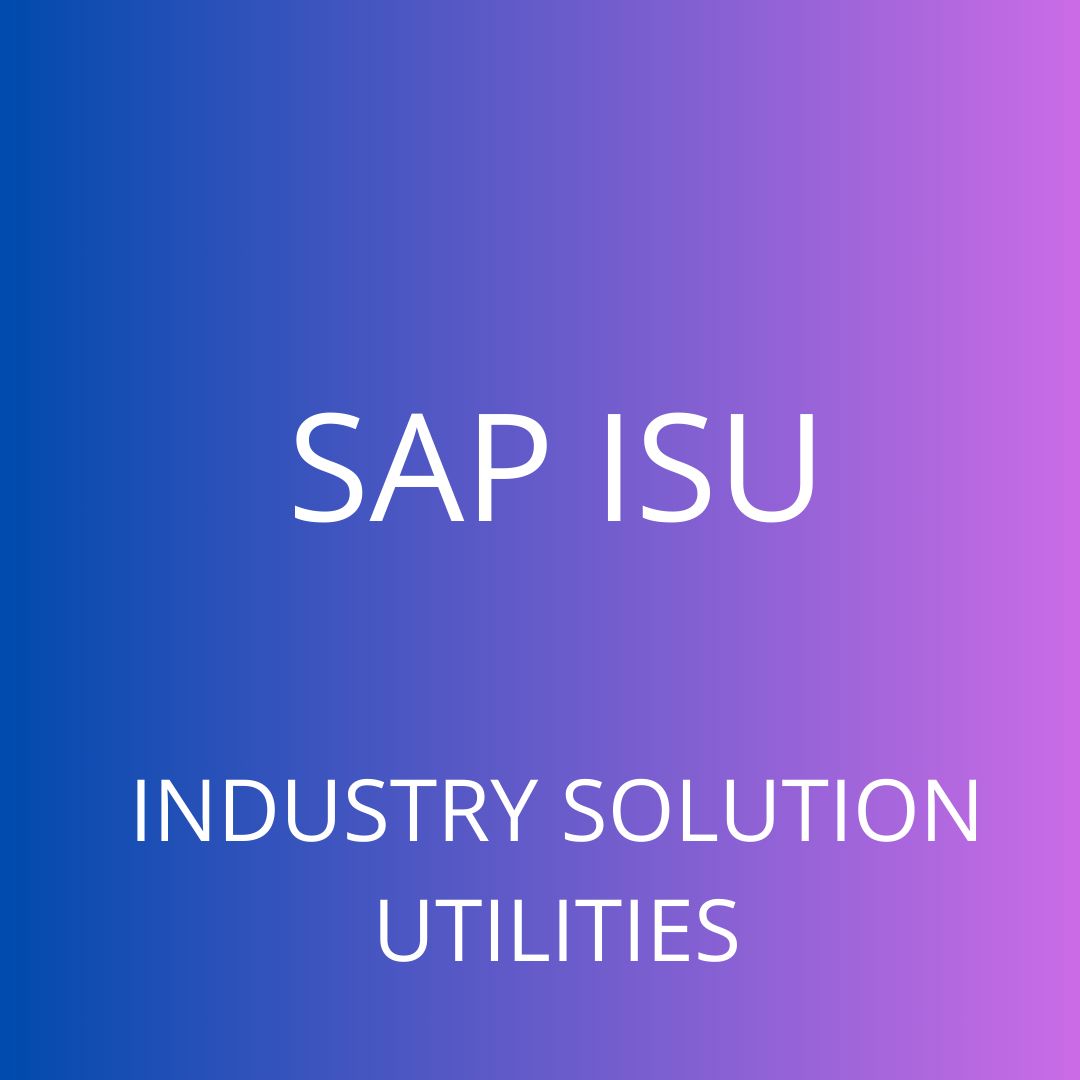 CURSO SAP ISU INDUSTRY SOLUTION UTILITIES