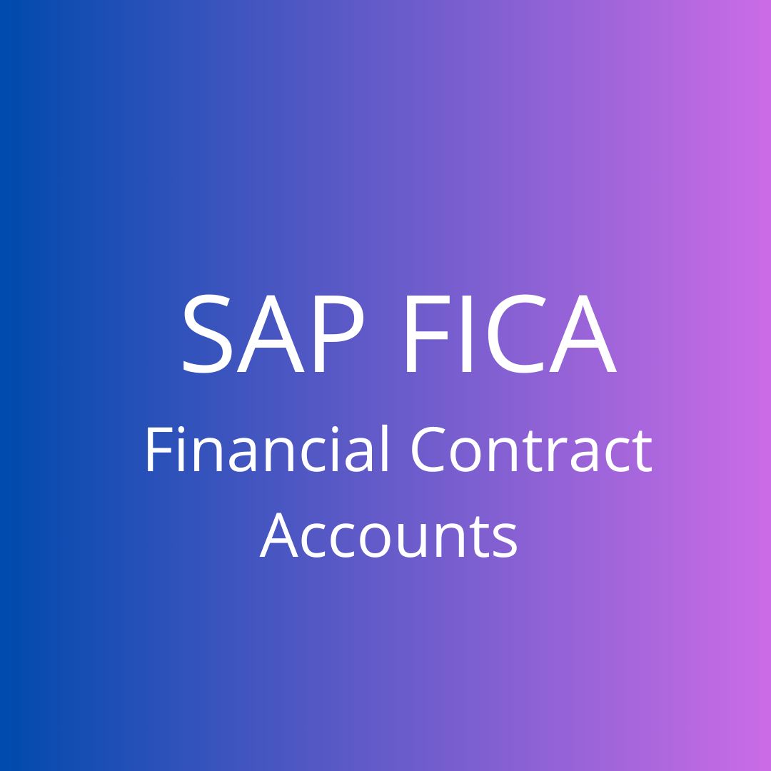 CURSO SAP FICA Financial Contract Accounts  IS-U UTILITIES
