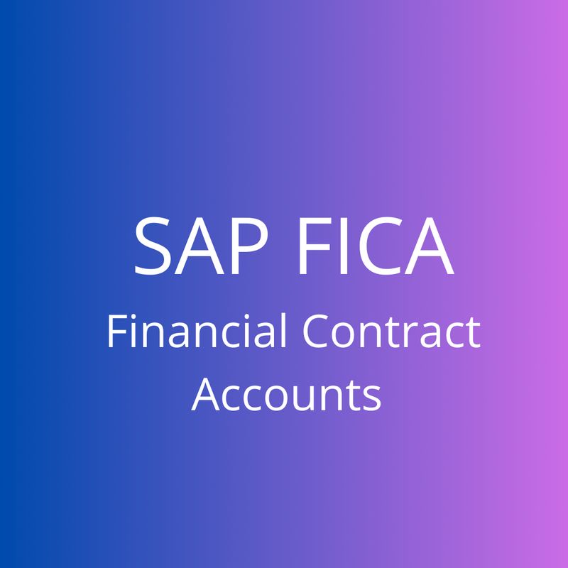 CURSO SAP FICA Financial Contract Accounts  IS-U UTILITIES