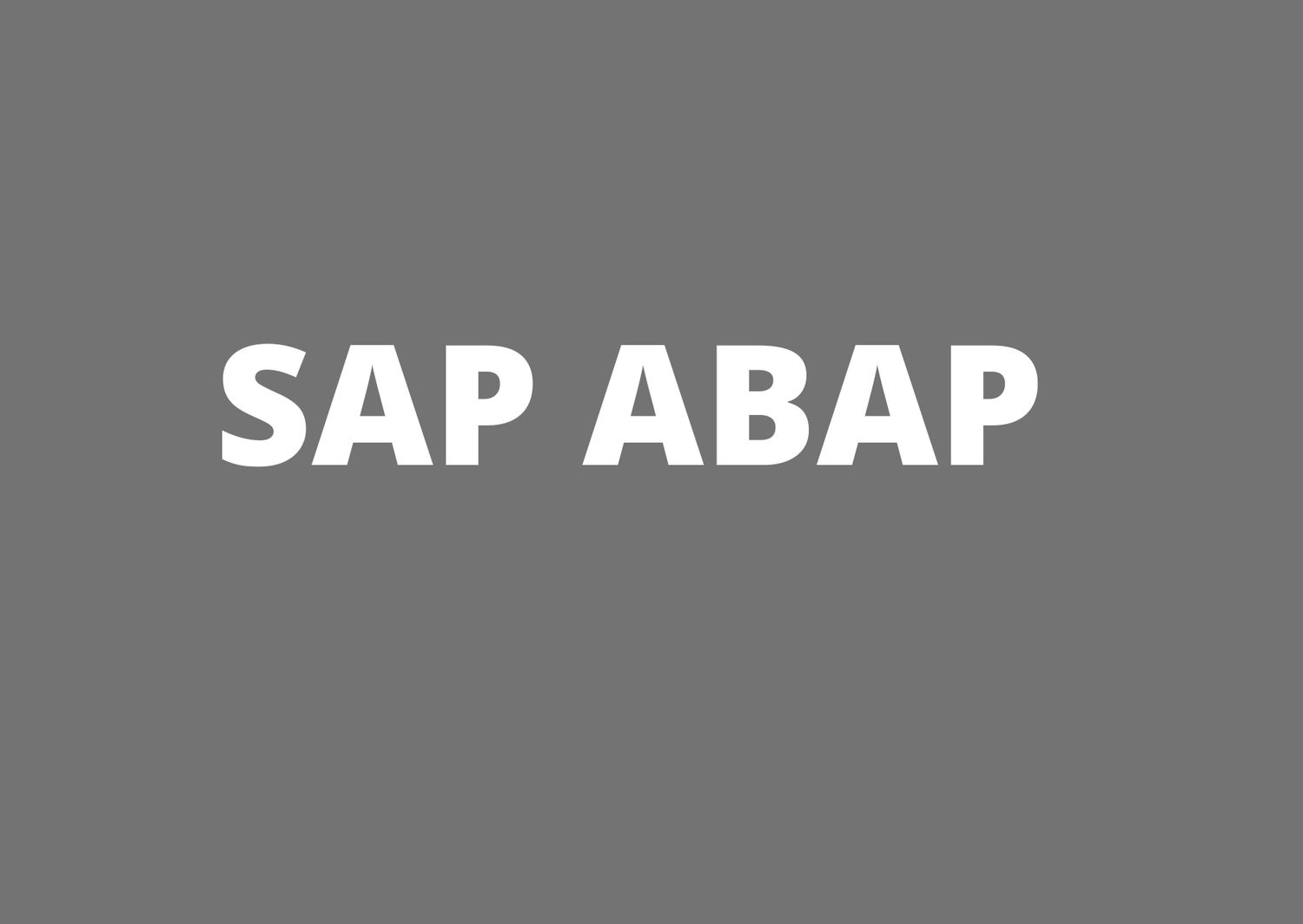 CURSO ABAP PROGRAMADOR CERTIFICACION