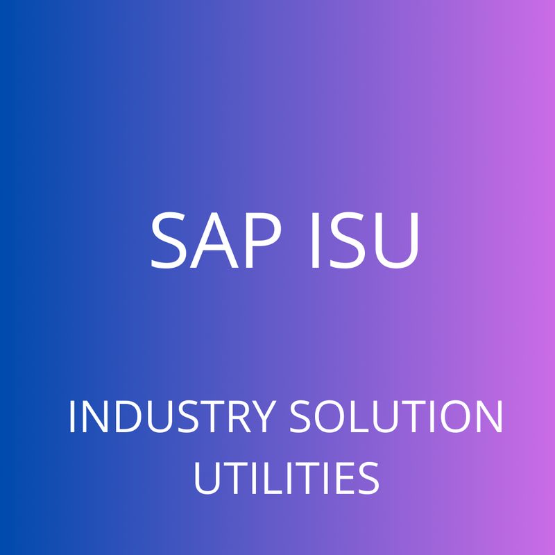 CURSO SAP ISU INDUSTRY SOLUTION UTILITIES