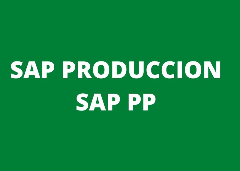 CURSO CONSULTOR SAP PP S/4 HANA PRODUCCION ONLINE