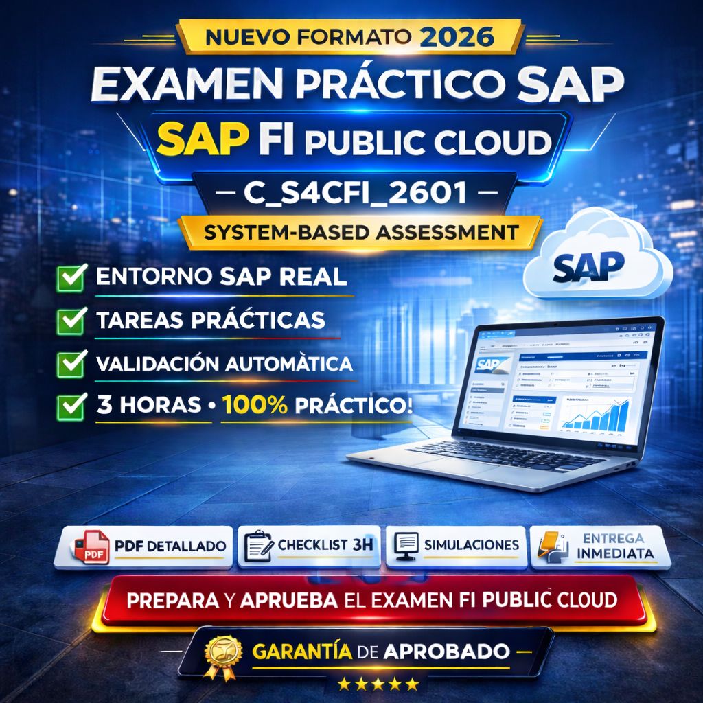 Preparación Examen Práctico SAP FI PUBLIC CLOUD 2026 – C_S4CFI_2601 (System-Based) Preparación Examen Práctico SAP FI PUBLIC CLOUD 2026 – C_S4CFI_2601 (System-Based)