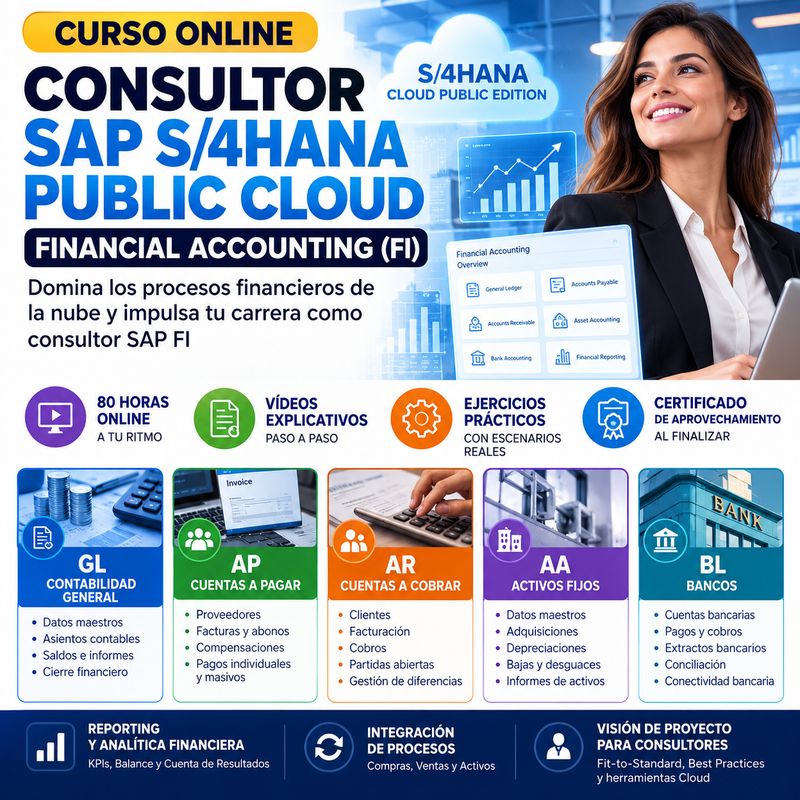 CURSO CONSULTOR SAP S/4HANA CLOUD PUBLIC EDITION – FINANCIAL ACCOUNTING (FI)