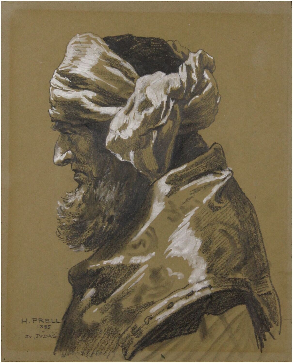 Prell, Hermann (1854-1922), Brustbild eines Pharisäers, 1885