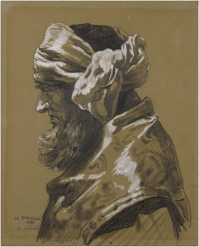 Prell, Hermann (1854-1922), Brustbild eines Pharisäers, 1885