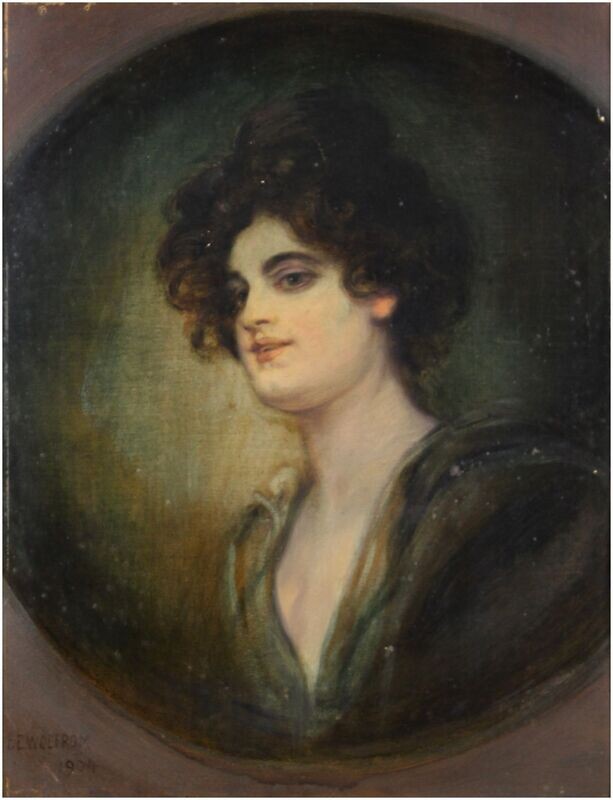 Wolfrom, Friedrich Ernst (1857-1923), Frauenbüste im Medaillon, 1904