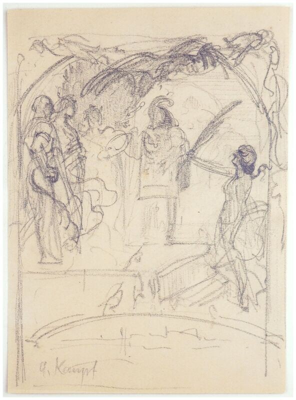 Kampf, Arthur (1864- 1950), Studie zu einer Allegorie des Sieges, um 1900
