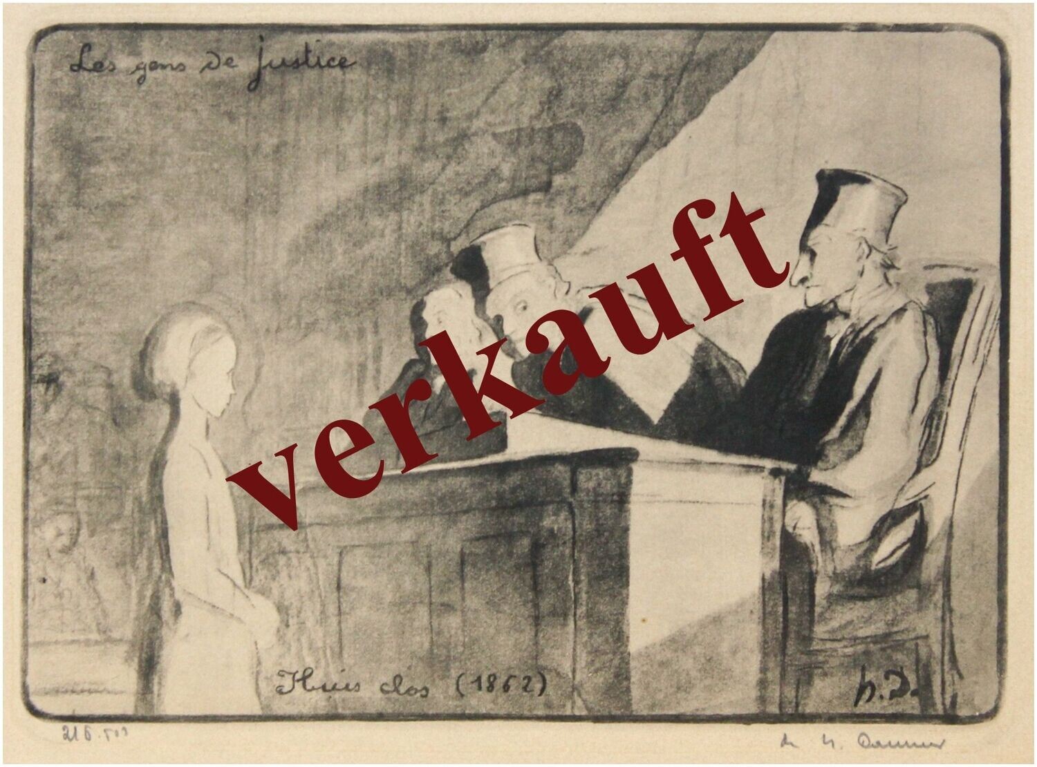 Daumier, Honoré (1808-1879), Huis clos, Les gens de la justice, 1852