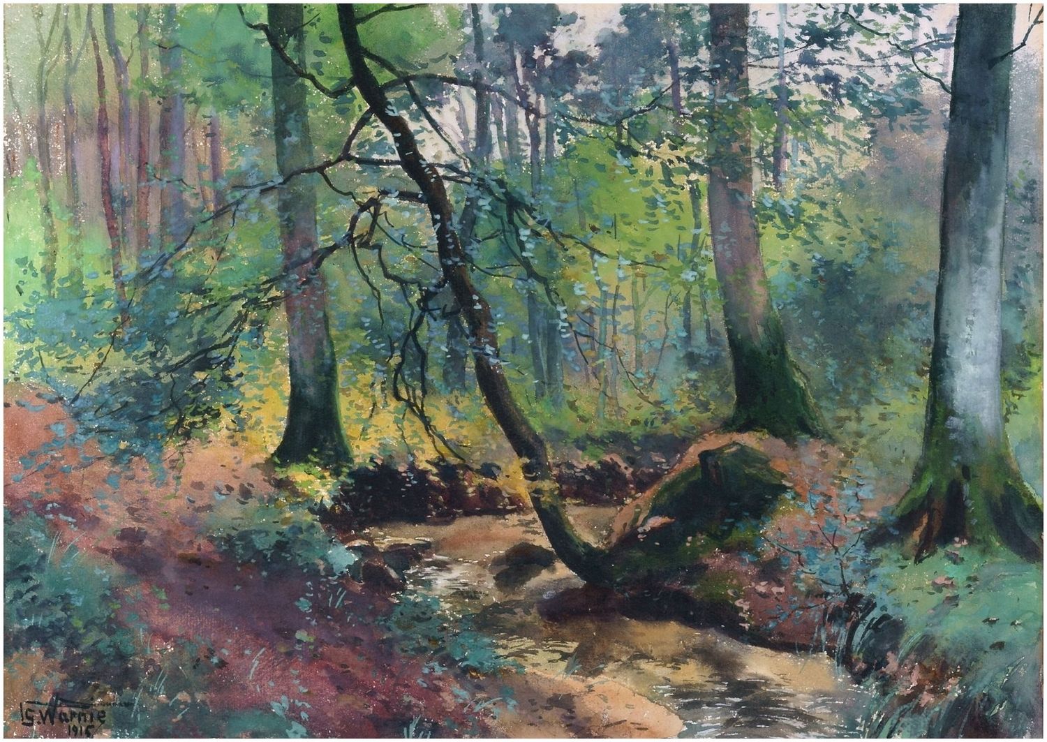 Warnie, Stanislas (1879-1958), Sommerliche Waldlandschaft, 1915