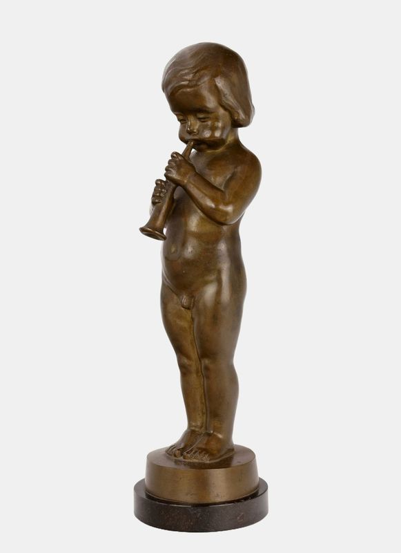 Harders, Hans (1875-1955), Schalmei spielender Knabe, um 1930