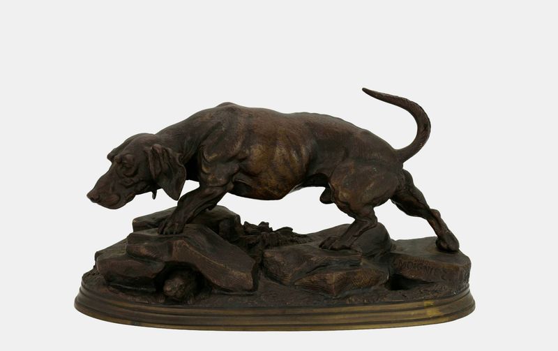 Moigniez, Jules (1835-1894), Jagdhund auf der Pirsch, um 1880