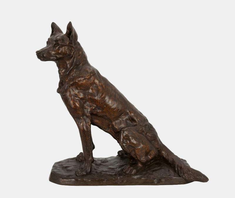 LaPlanche, Albert Pierre (1854-1935), Wachsam sitzender Schäferhund, um 1915