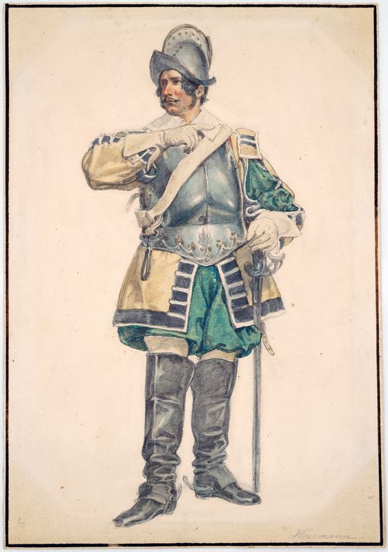 Hosemann, Theodor (1807-1875), Der Schauspieler Karl Seydelmann wohl als Max Piccolomini, um 1840