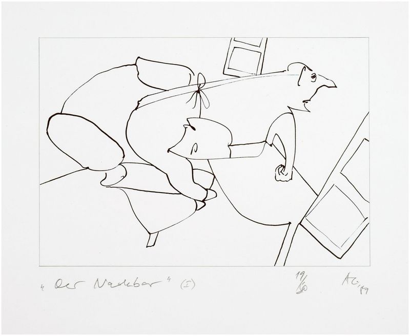 Adam, Christian (1941-2021), Der Nachbar, 1987 Adam, Christian (1941-2021), Der Nachbar, 1987