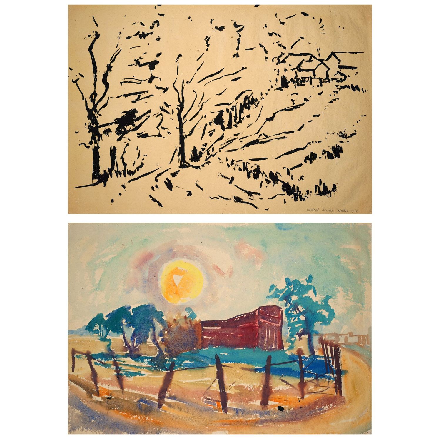 Seidel, Herbert (1906-1974), Herbst verso Sommerlandschaft, 1953