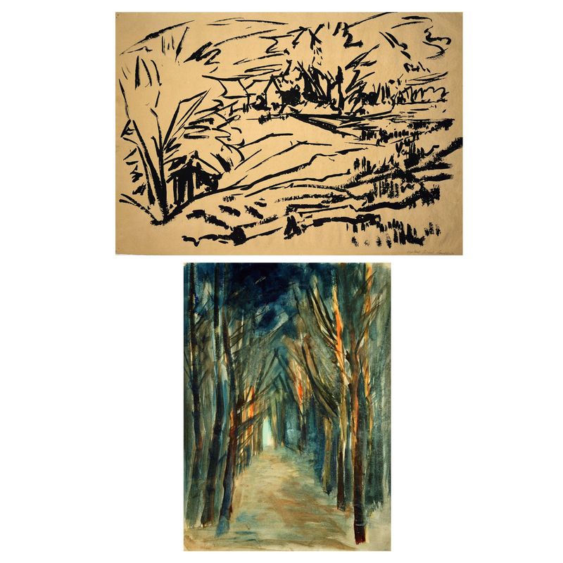 Seidel, Herbert (1906-1974), Landschaft verso Waldinneres, um 1950
