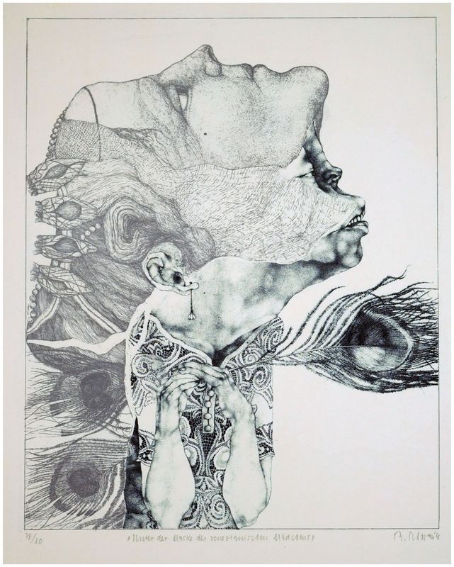 Schwarz, Reiner (*1940), Unter der Maske des venezianischen Mädchens, 1968