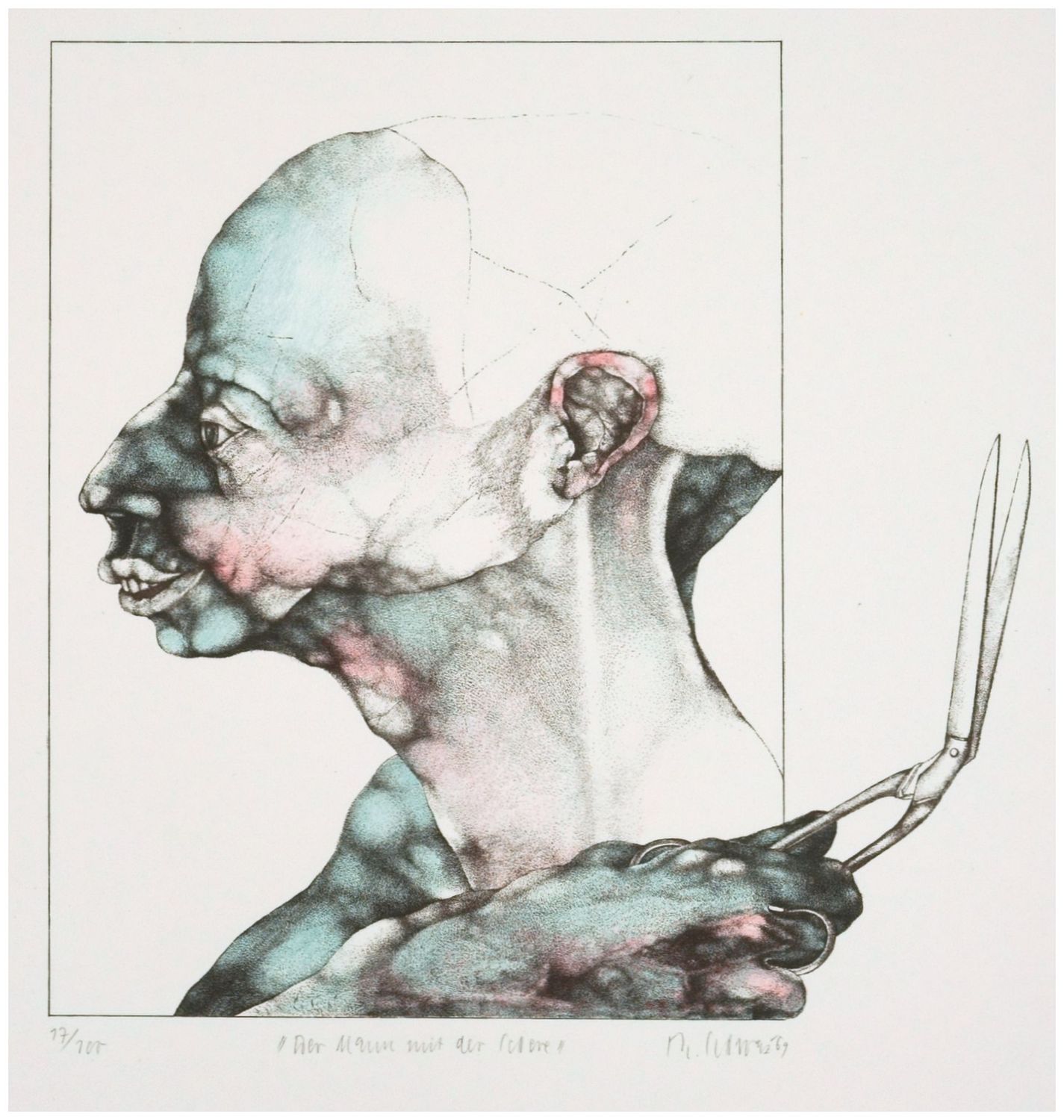 Schwarz, Reiner (*1940), The man with the scissors, 1969