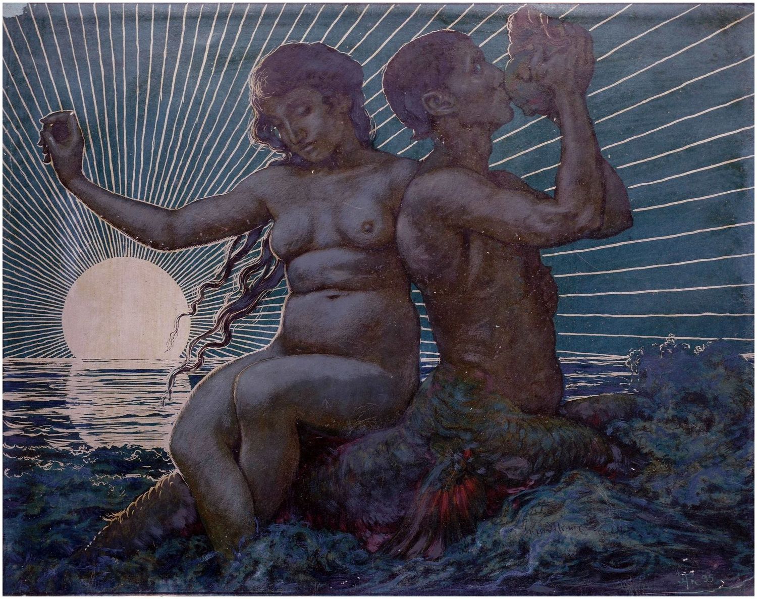 Thoma, Hans (1839-1924), Triton und Nereide, 1895