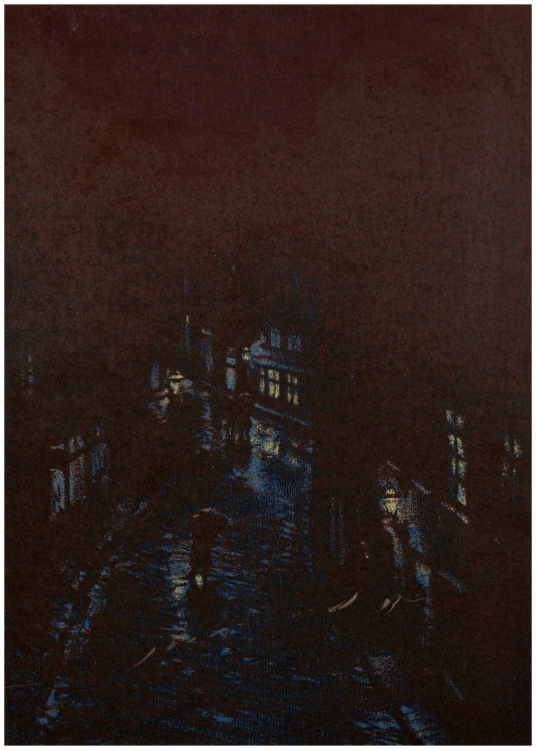 Kallmorgen, Friedrich (1856-1957), Nächtliche Straße, 1898
