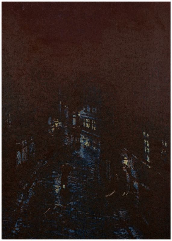Kallmorgen, Friedrich (1856-1957), Nächtliche Straße, 1898